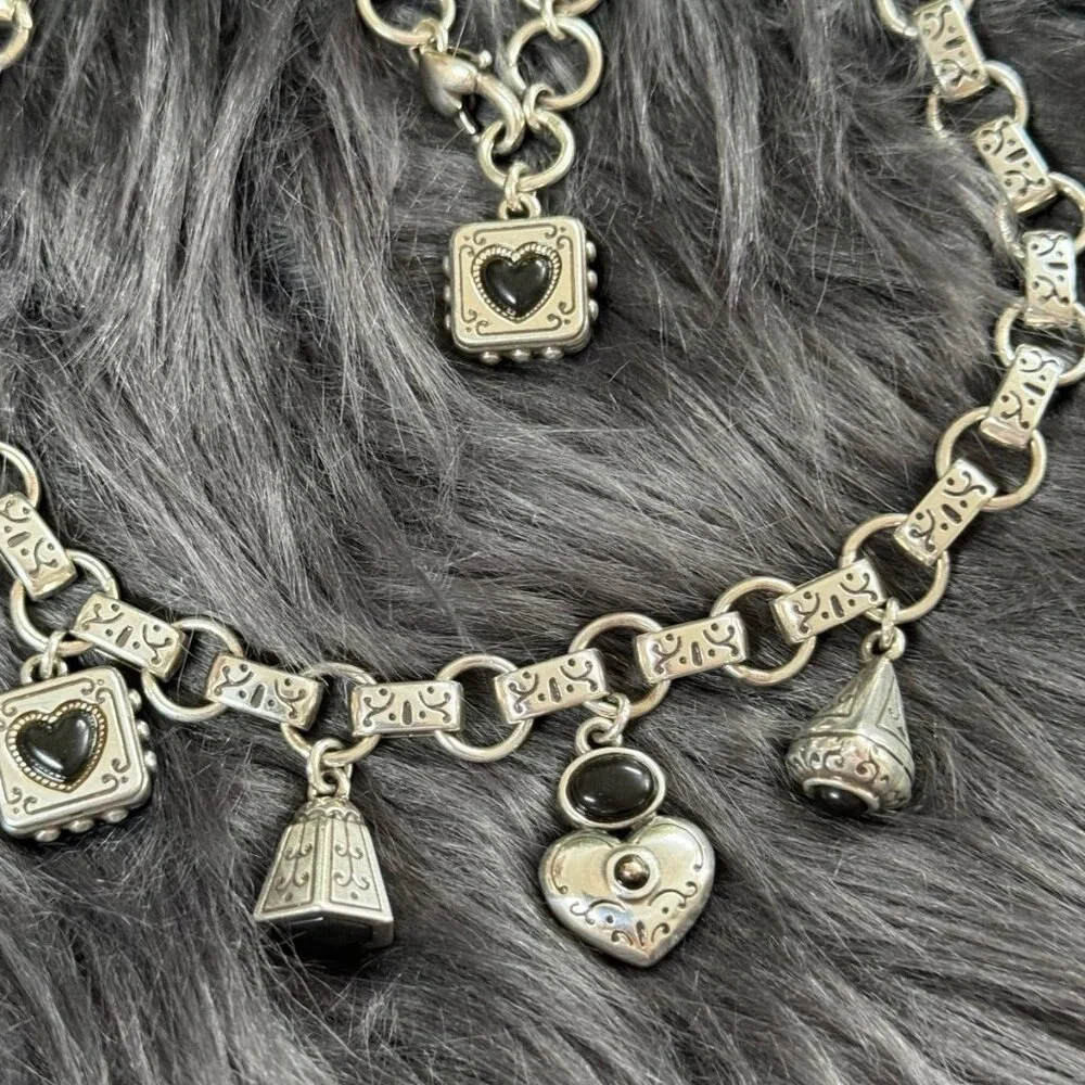 Brighton Black Enamel Charm‎ Necklace